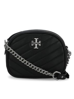 NWT Tory Burch Black Quilted Leather Small Crossbody with Silver Chain
